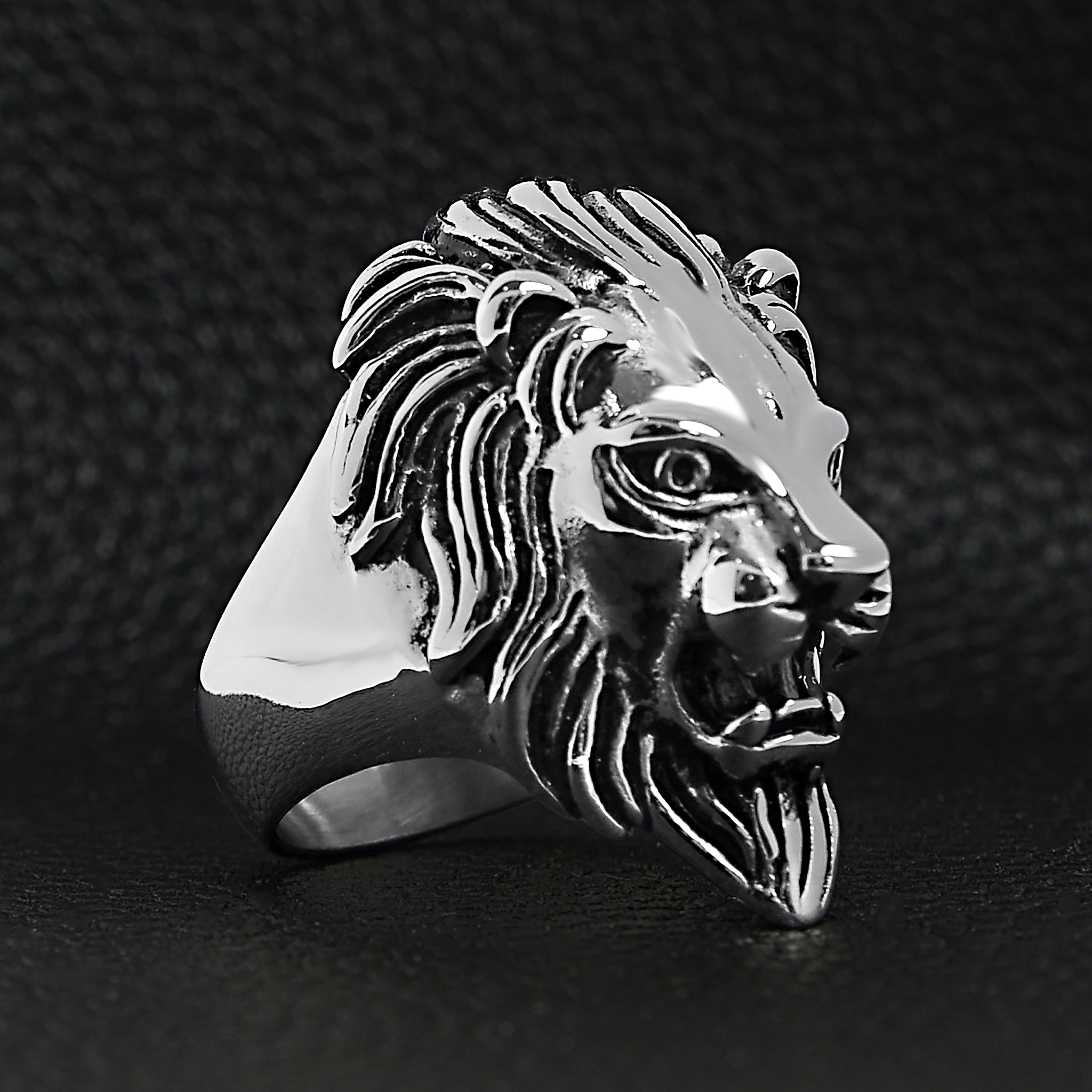 Stainless Steel Roaring Lion Head Ring / SCR3047、mySite、dreamappss