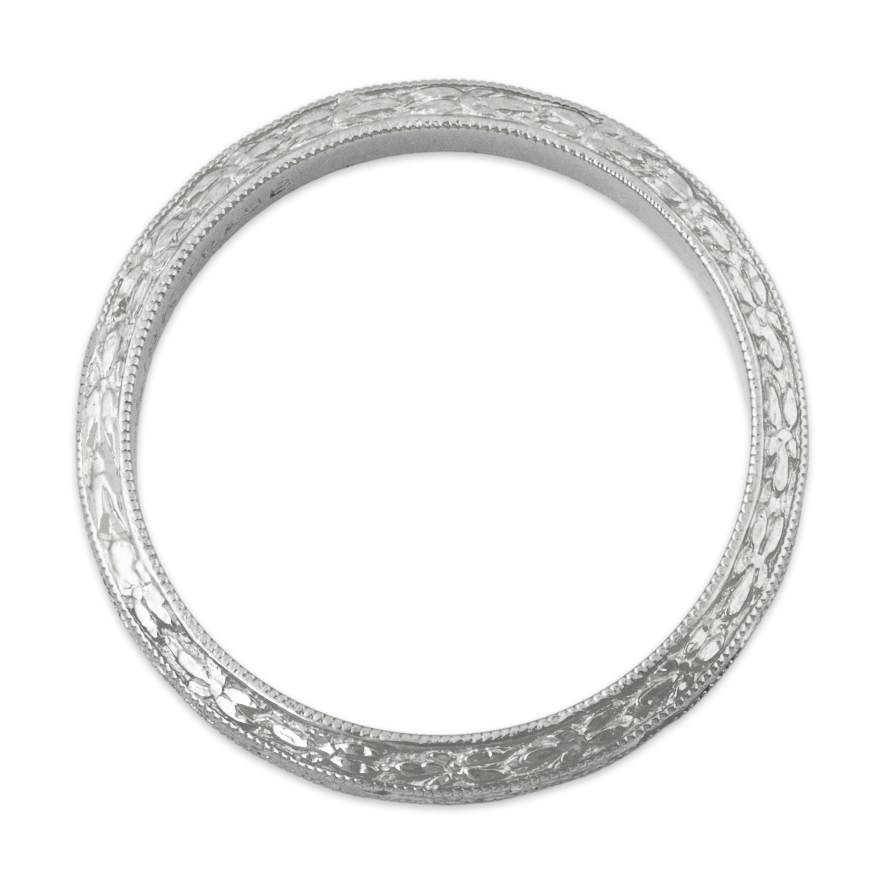 Antique Art Deco Traub 18k White Gold Intricate Blossom Band Ring 6.00、mySite、hinf8tx79