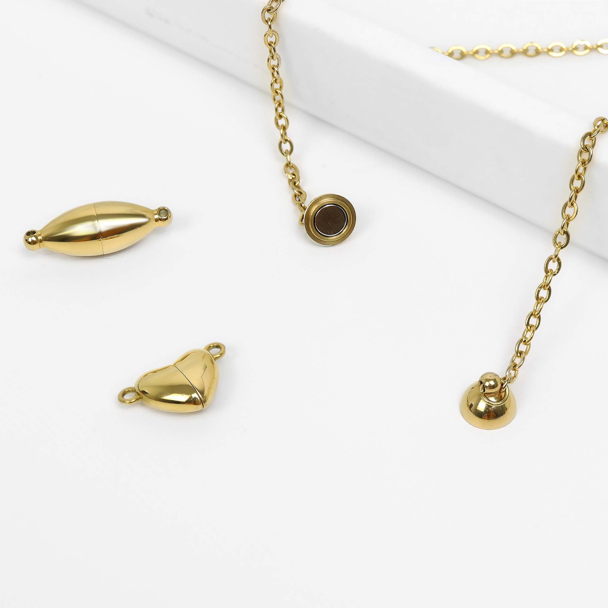 18K Gold PVD Stainless Steel Oval Magnetic Clasp / SBB0331、mySite、dreamappss