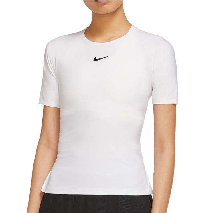 Nike Women's Dri-FIT Advantage Top (White/Black)、mySite、neckold