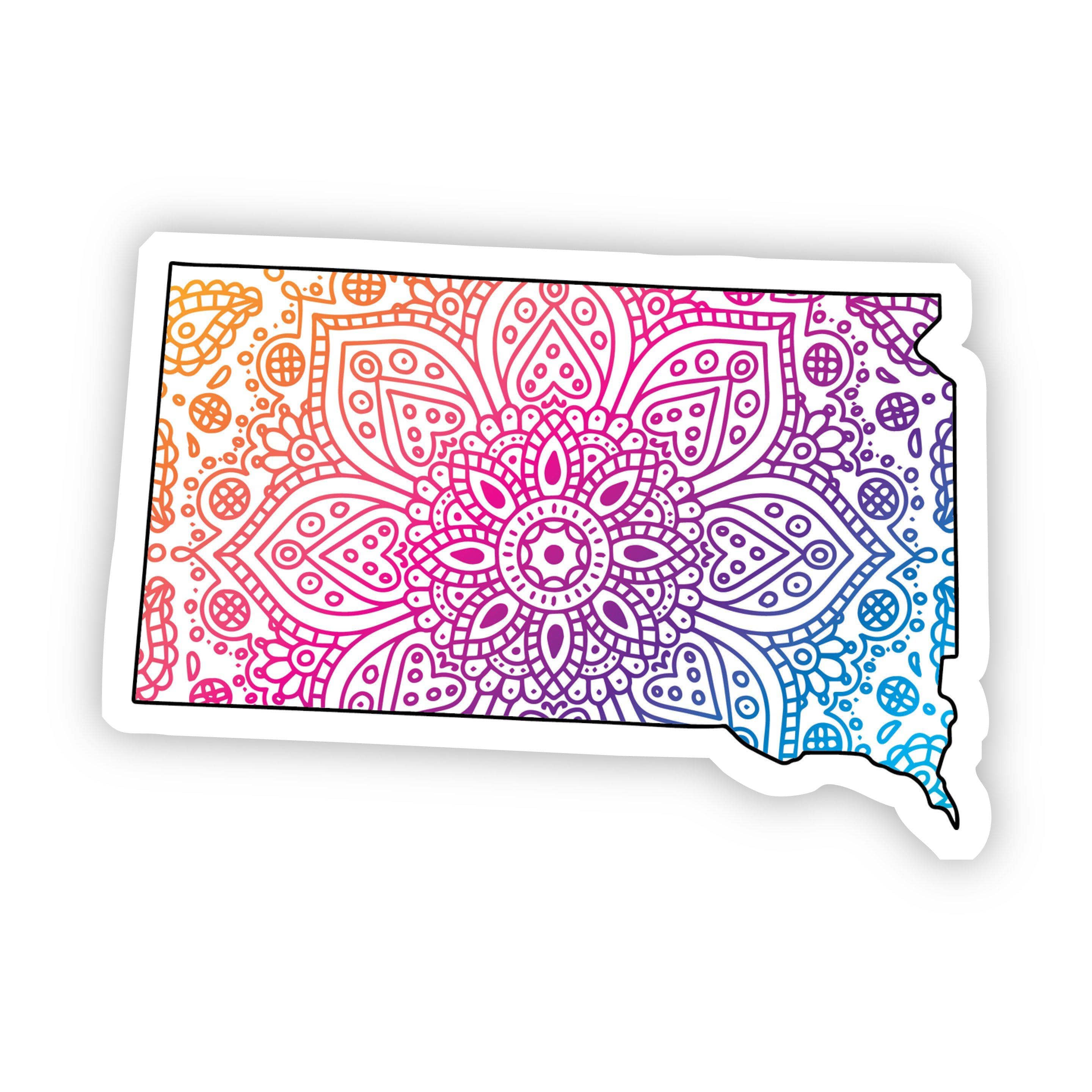  South Dakota Mandala Pattern Sticker、mySite、elrpsem3k