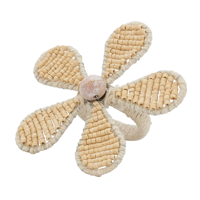  Beaded Flower Napkin Ring 4PC、mySite、elrpsem3k