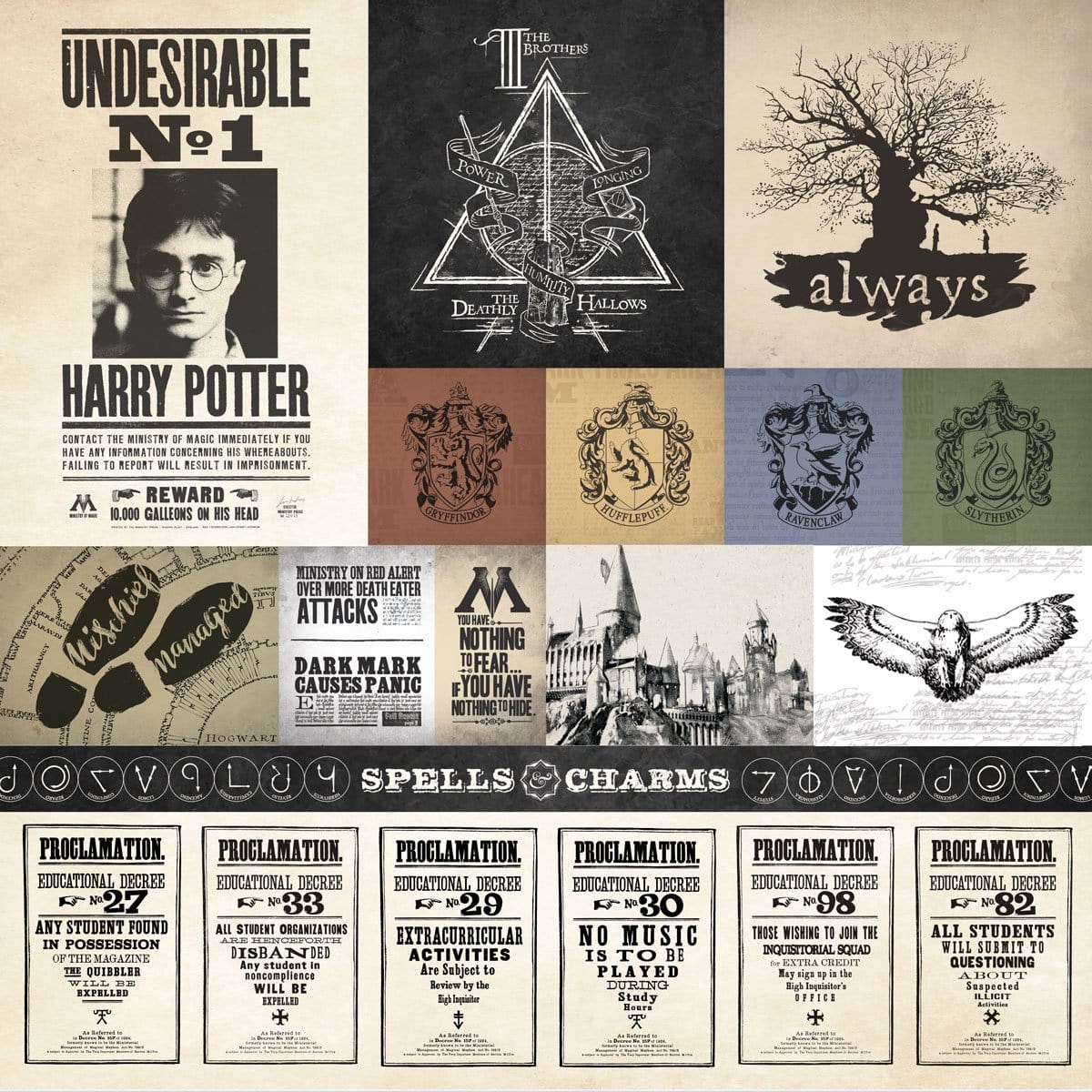  Harry Potter Scrapbook Paper - Parchment Tags、mySite、ghnorth