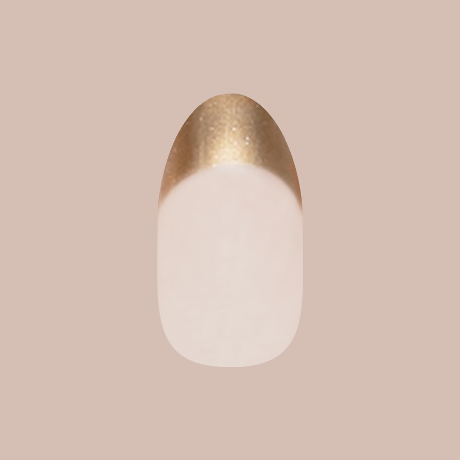 Gold Glimmer French - Press-On | Medium | Oval、mySite、solidvoid