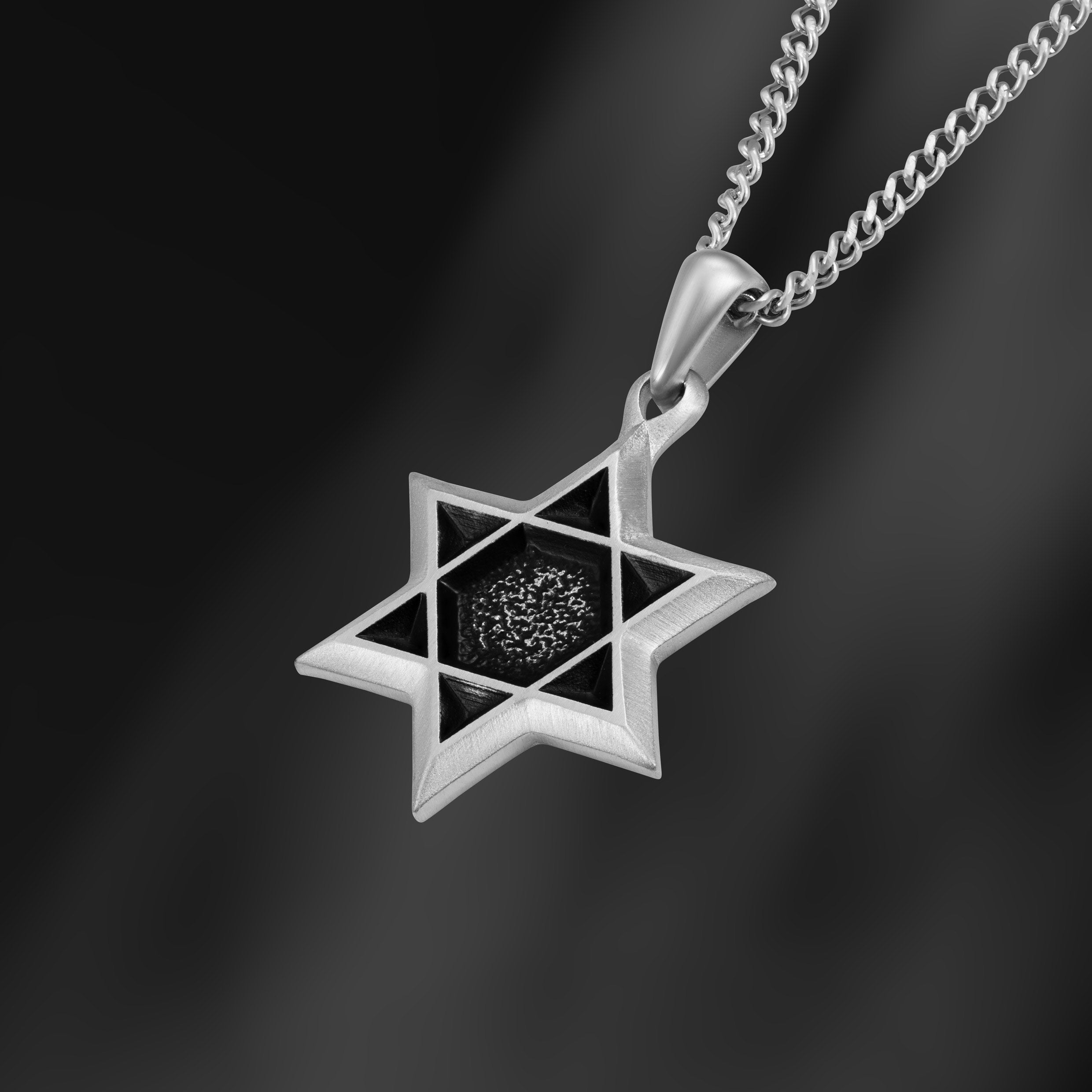  Star of David Pendant - Silver Set