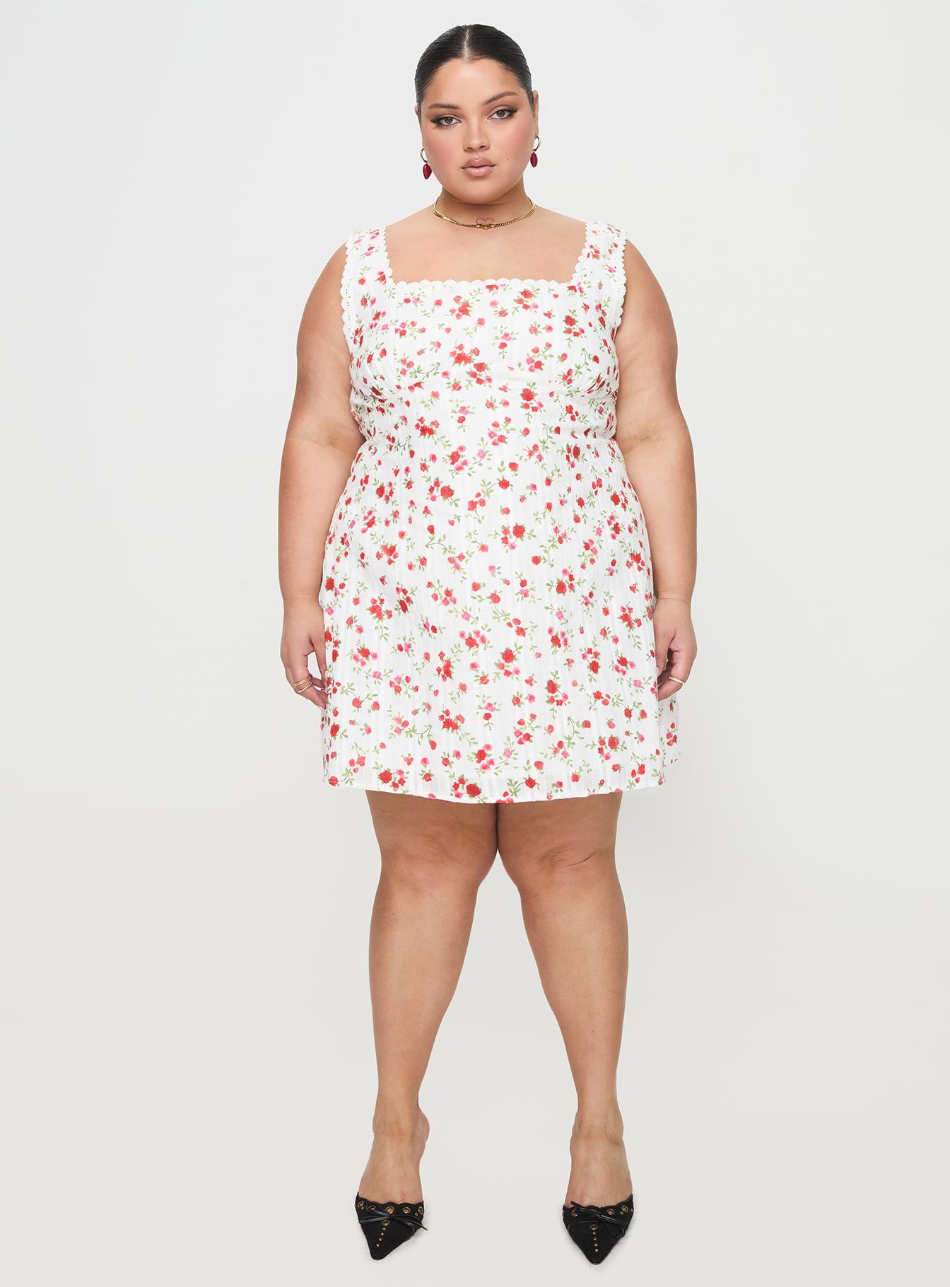 Dasha Mini Dress White Floral Curve、mySite、solidvoid