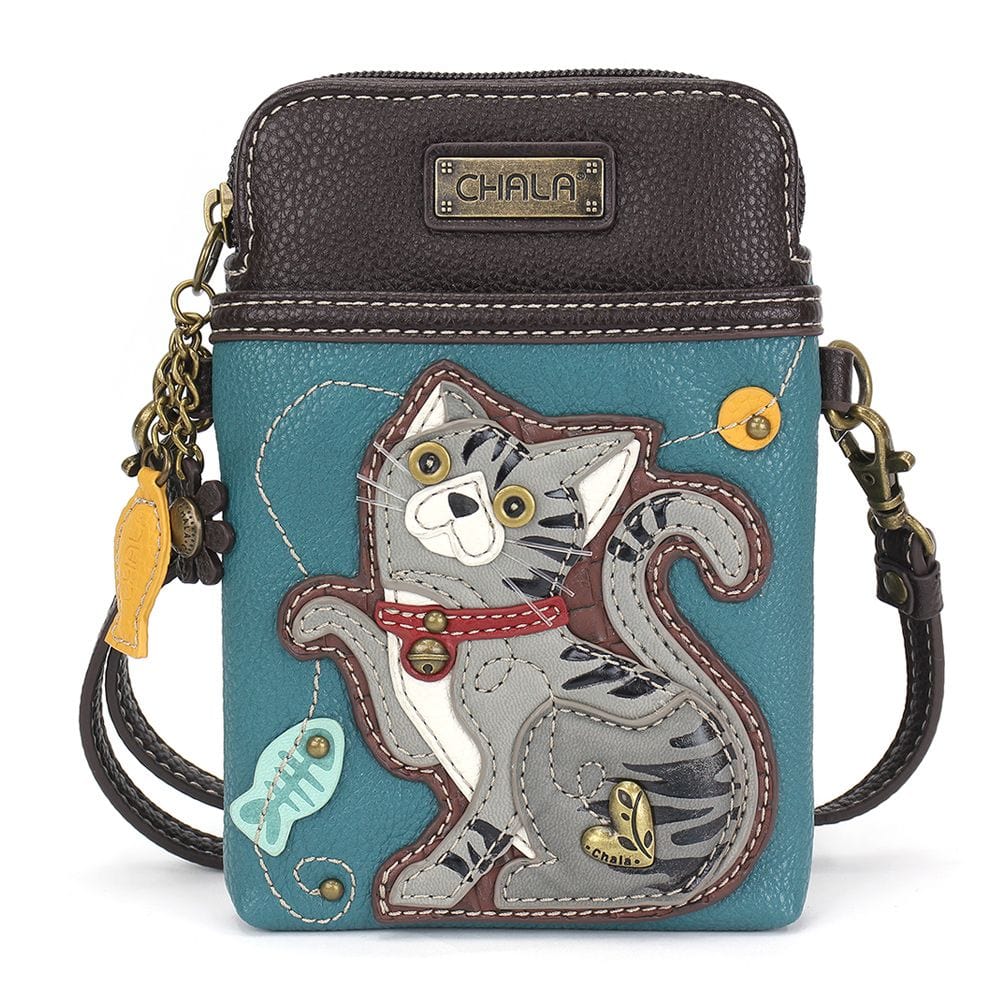 Gray & Orange Tabby Cat Collection Keychain, Wallet, Crossbody by Chala Vegan、mySite、g9winljtr