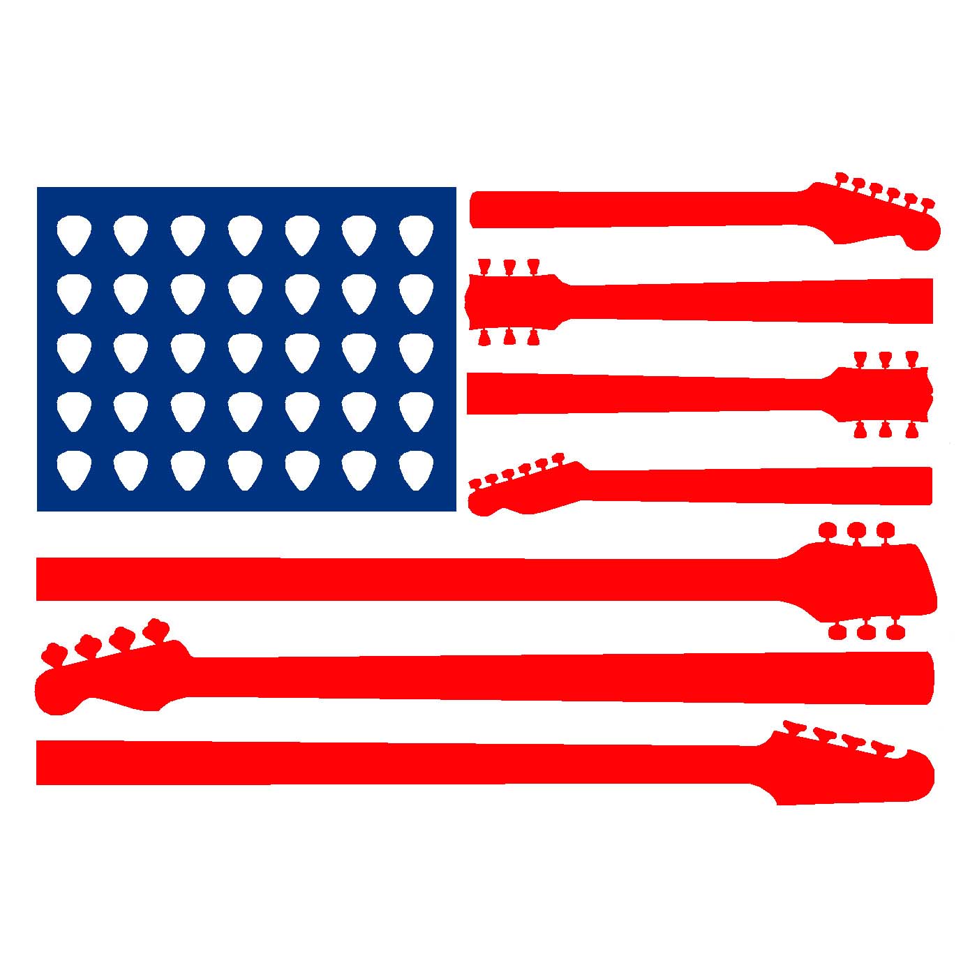  Guitar American Flag Vinyl Sticker Decal、mySite、ghnorth