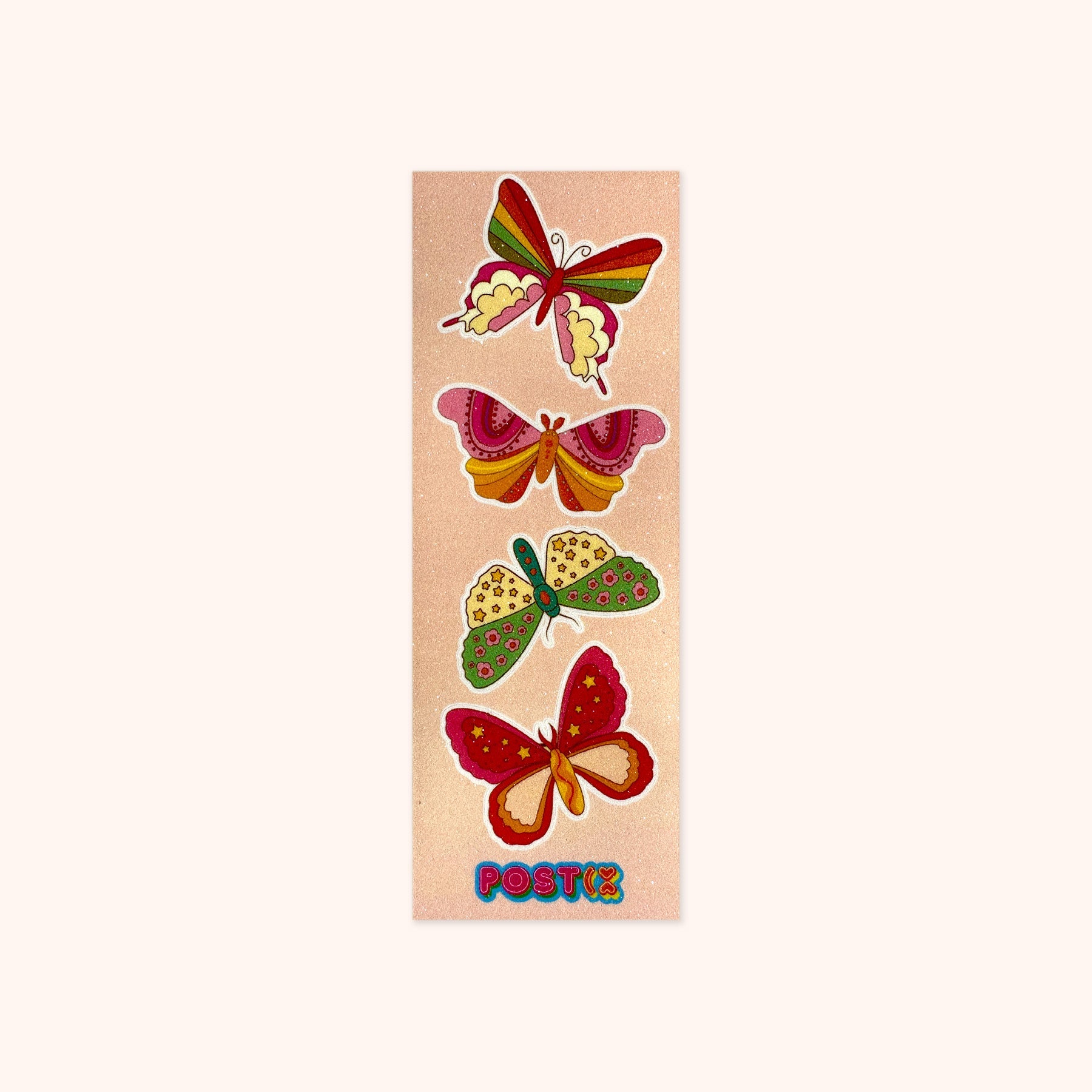  Colorful Wings of Magic Butterflies Strip Glitter Sticker Sheet、mySite、ghnorth