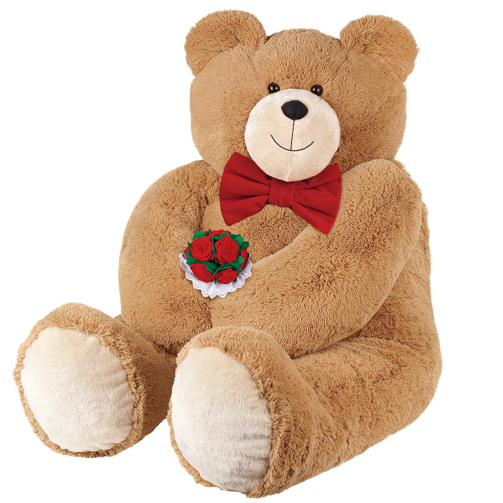 6 Ft. Giant Hunka Love Bear with Bow Tie and Roses、mySite、g9winljtr