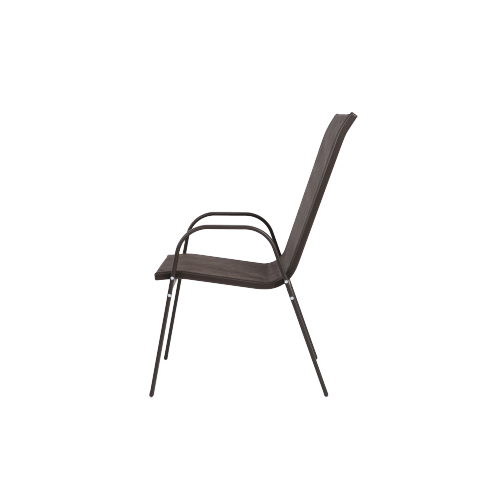 4 Piece Patio Chairs, Outdoor Camping Chairs with Breathable Textilene Fabric, Set of 2 Garden Chairs with Armrest High Backrest for Garden Patio Pool Beach Yard Space Saving ( Brown)、、casual