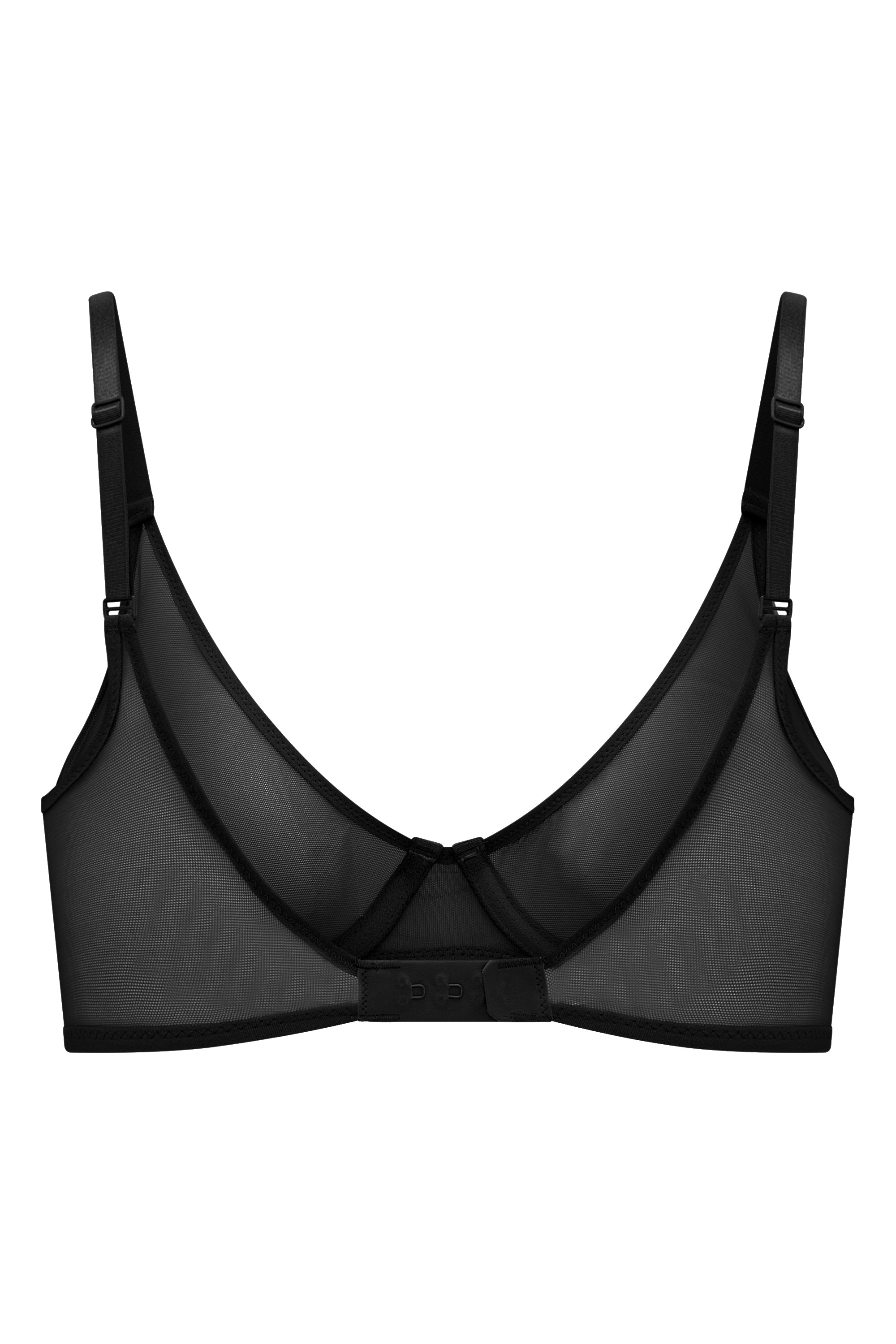 Soft Mesh Single Layer Underwired Bra in Black、mySite、solidvoid