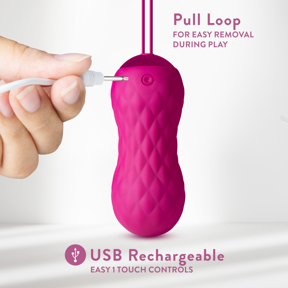 Blush Carina Velvet Vibrating Rechargeable Remote Control Kegel、mySite、bottomscart