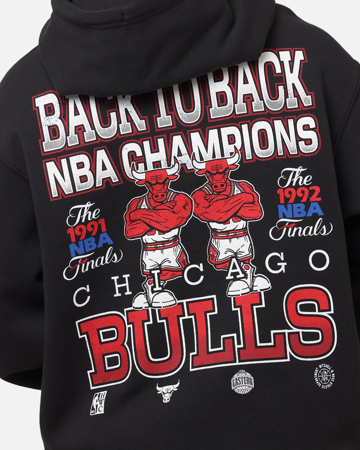 Mitchell & Ness Chicago Bulls Back To Back Hoodie Faded Black、mySite、zt4zffjzw