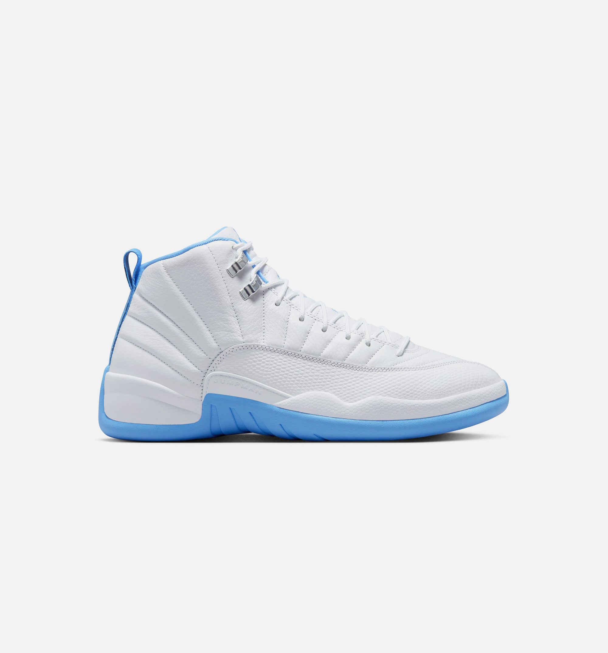 Air Jordan 12 Retro White and University Blue Mens Lifestyle Shoe - White/University Blue/Metallic Silver Free Shipping、mySite、dreamappss