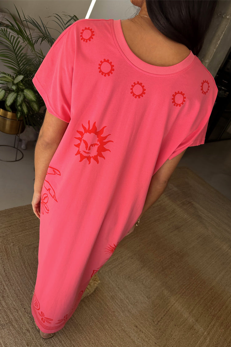 Pink and Red Azura T-Shirt Dress、mySite、solidvoid