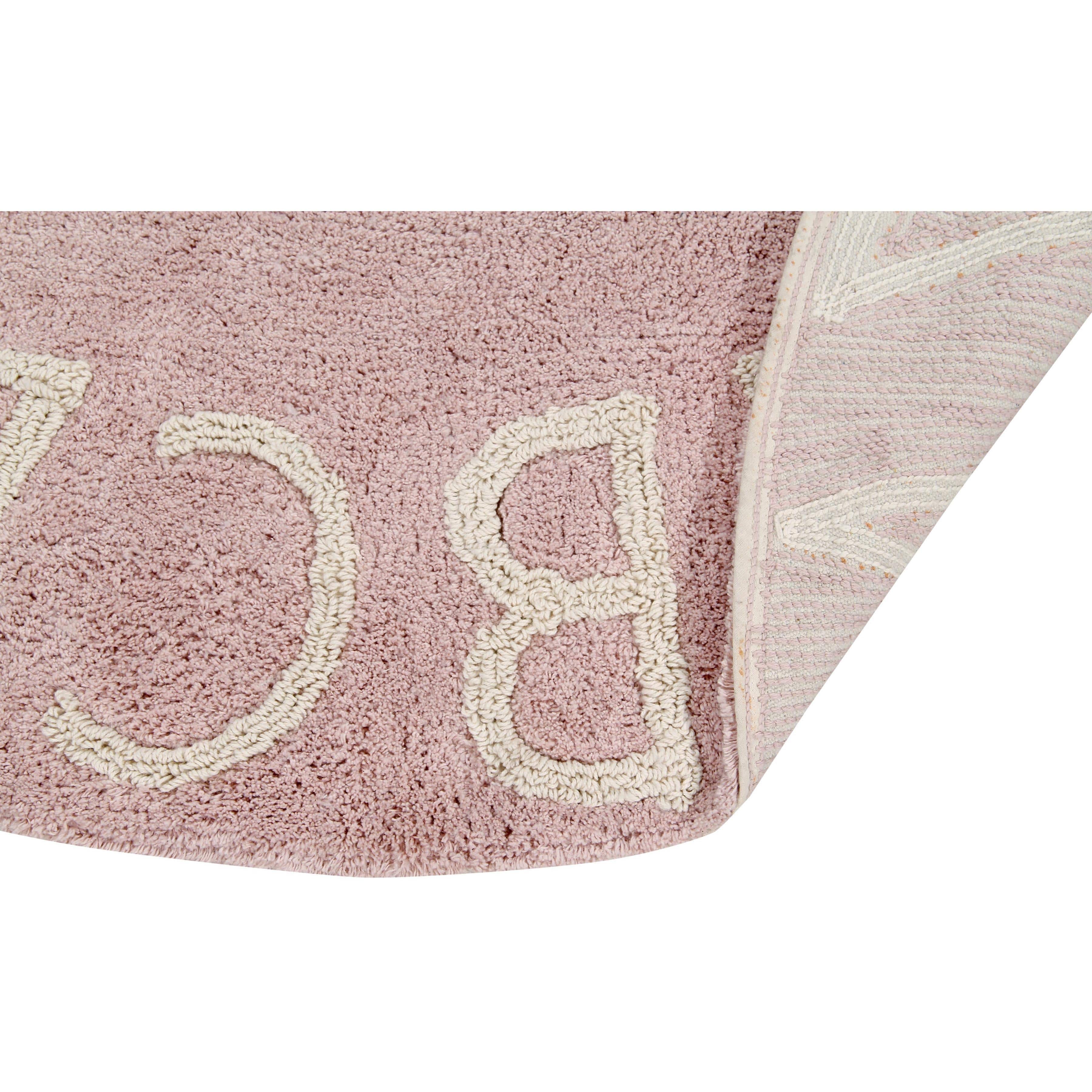 Round ABC Vintage Nude Natural Machine Washable Kids Area Rug、mySite、gigharbornorthrealestate