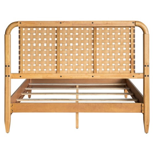 Woven Faux Leather Bed Queen、、eastwooduniform