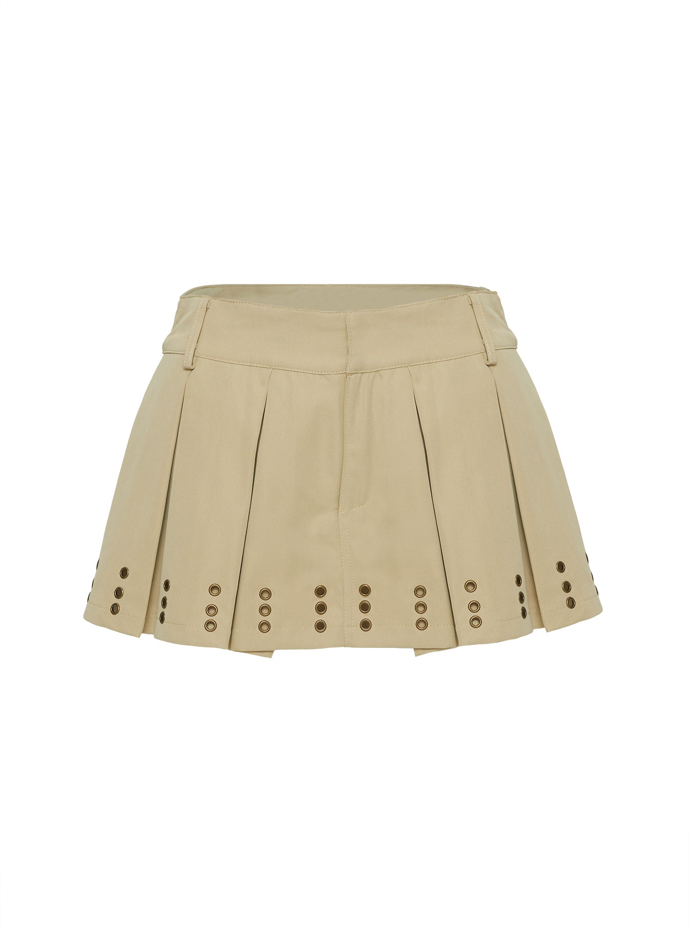 Alinzia Eyelet Skort Beige、mySite、solidvoid