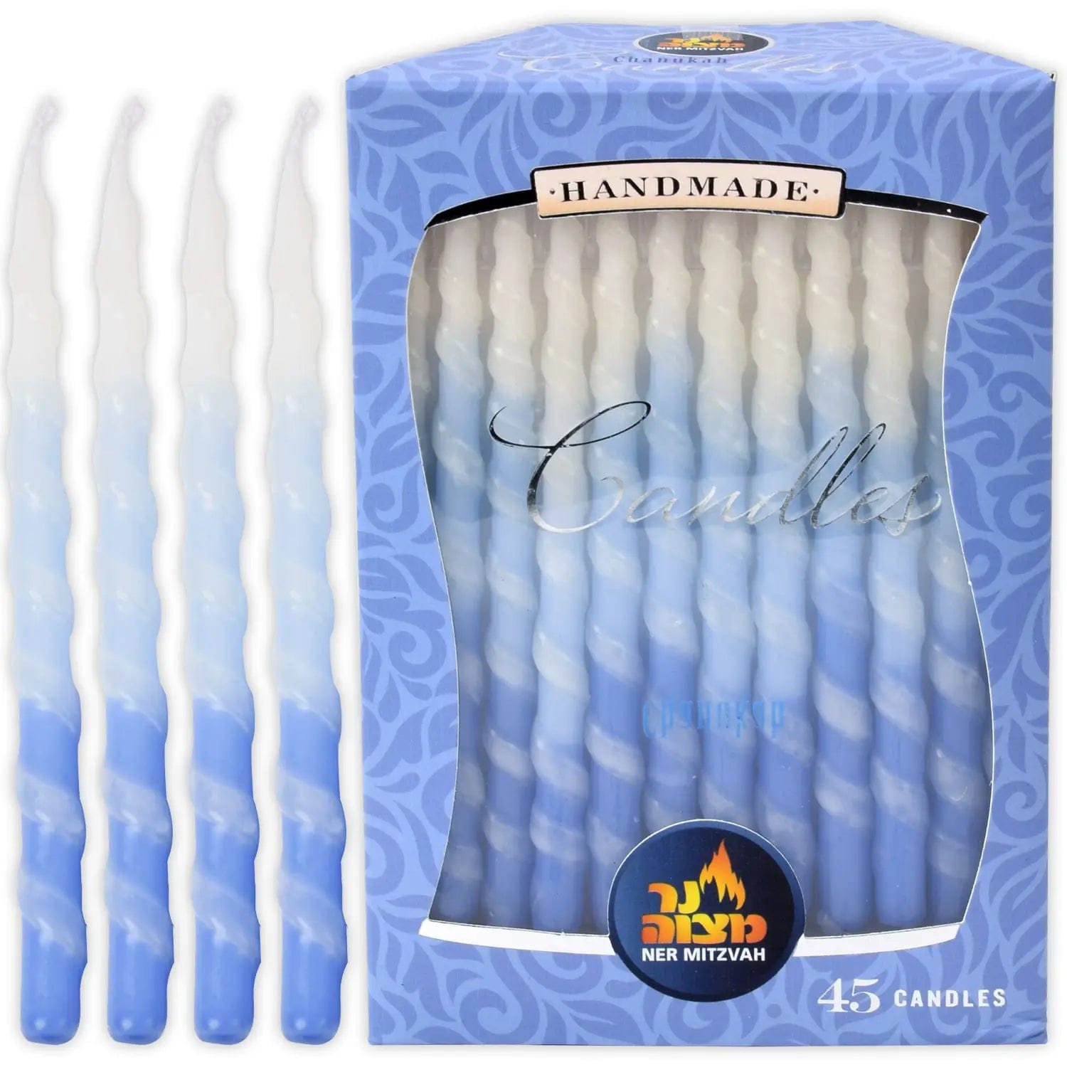 Blue and White Spiral Hanukkah Menorah Candles、mySite、topwebapps