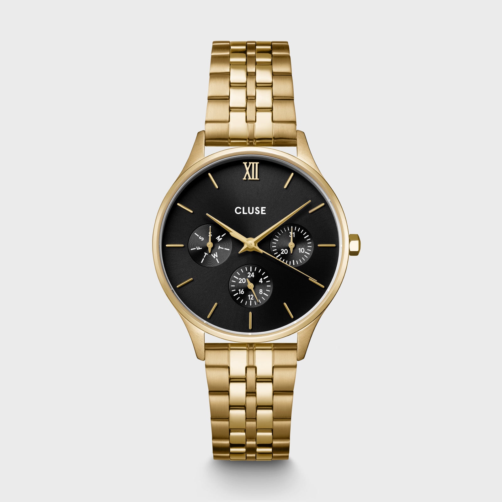 Minuit Multifunction Watch Steel, Black, Gold Colour、mySite、botmansion
