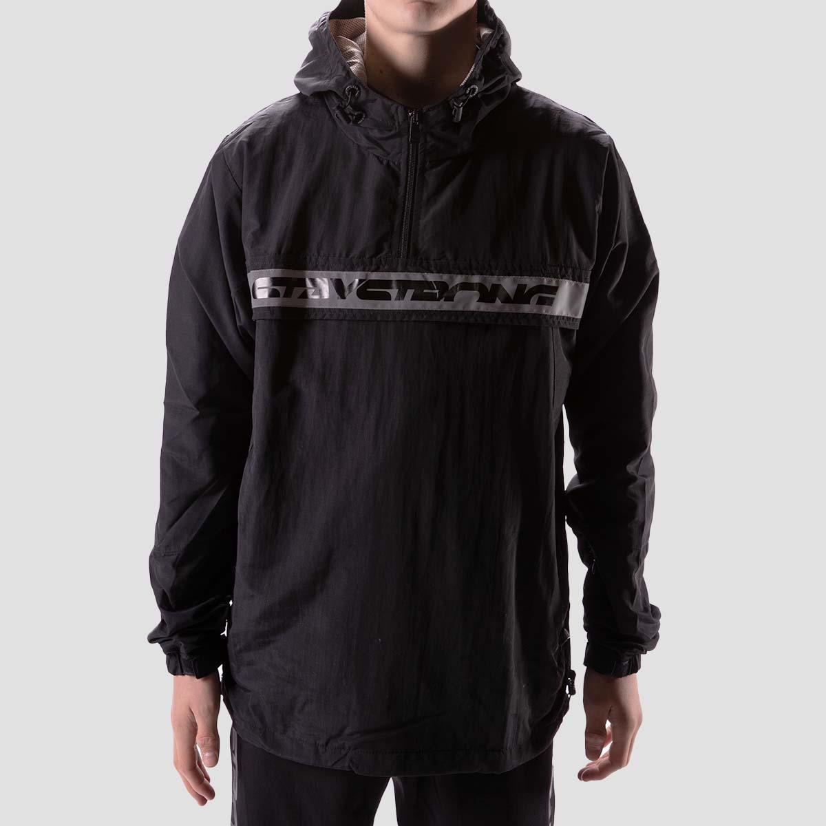  Stay Strong Reflective Stripe Quarter Zip Jacket - Black、mySite、merchandisen