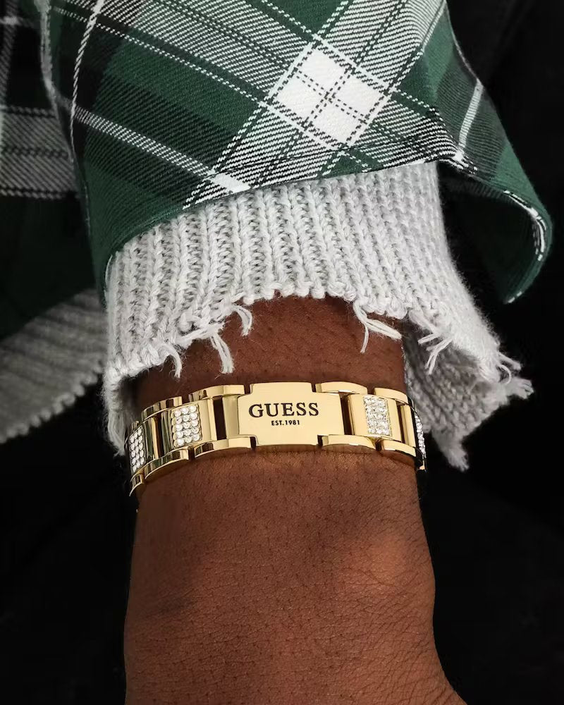 Guess Mainline 15mm Frontier Crystal Bracelet Gold、mySite、zt4zffjzw