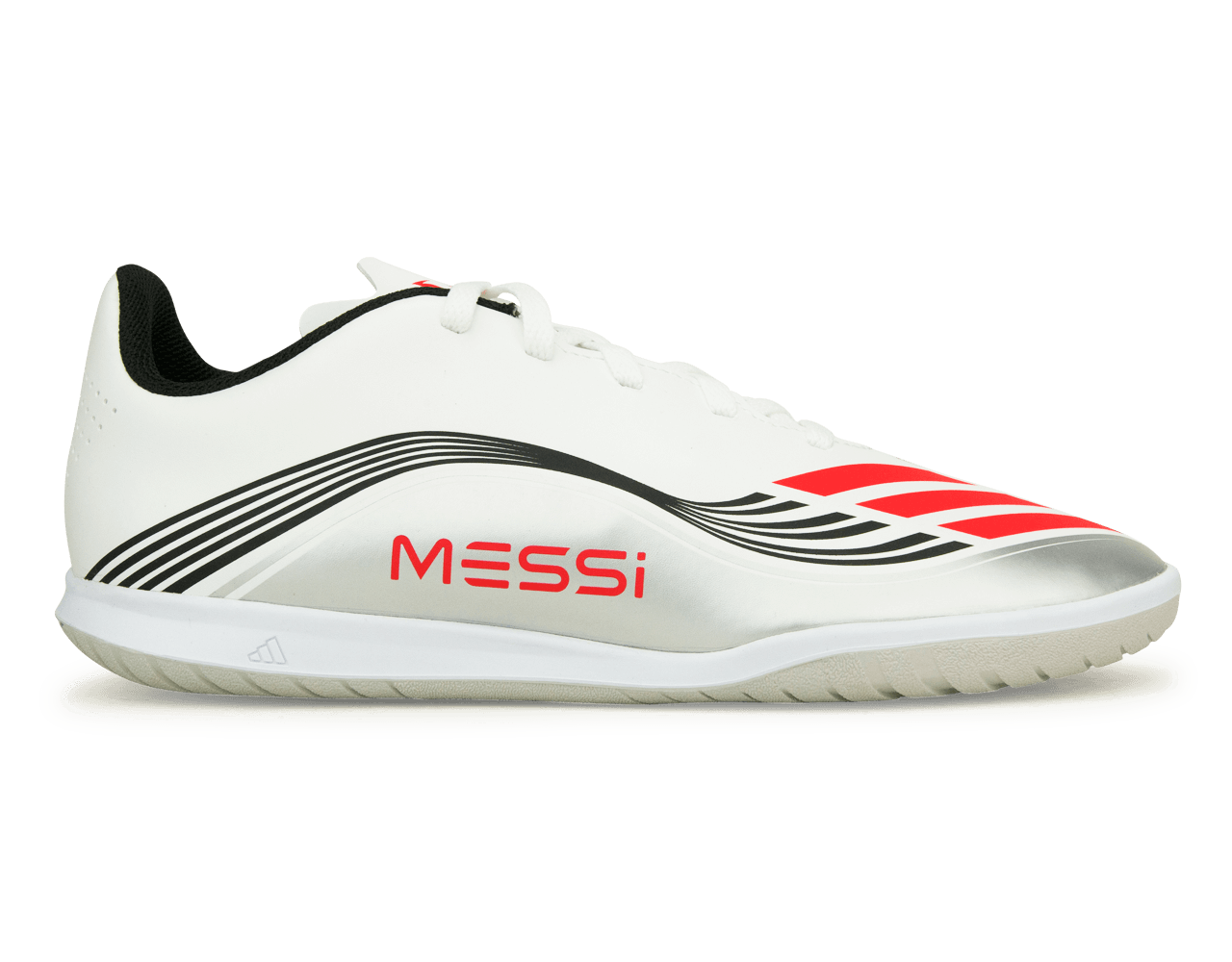 adidas Kids F50 Club Messi IN White/Red/Silver、mySite、bottomscart