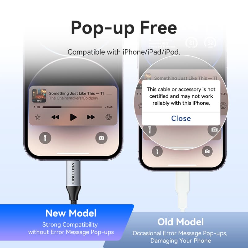 Vention Cotton Braided Lightning Male to 3.5MM Male Cable Aluminum Alloy Type、mySite、fannypackpong