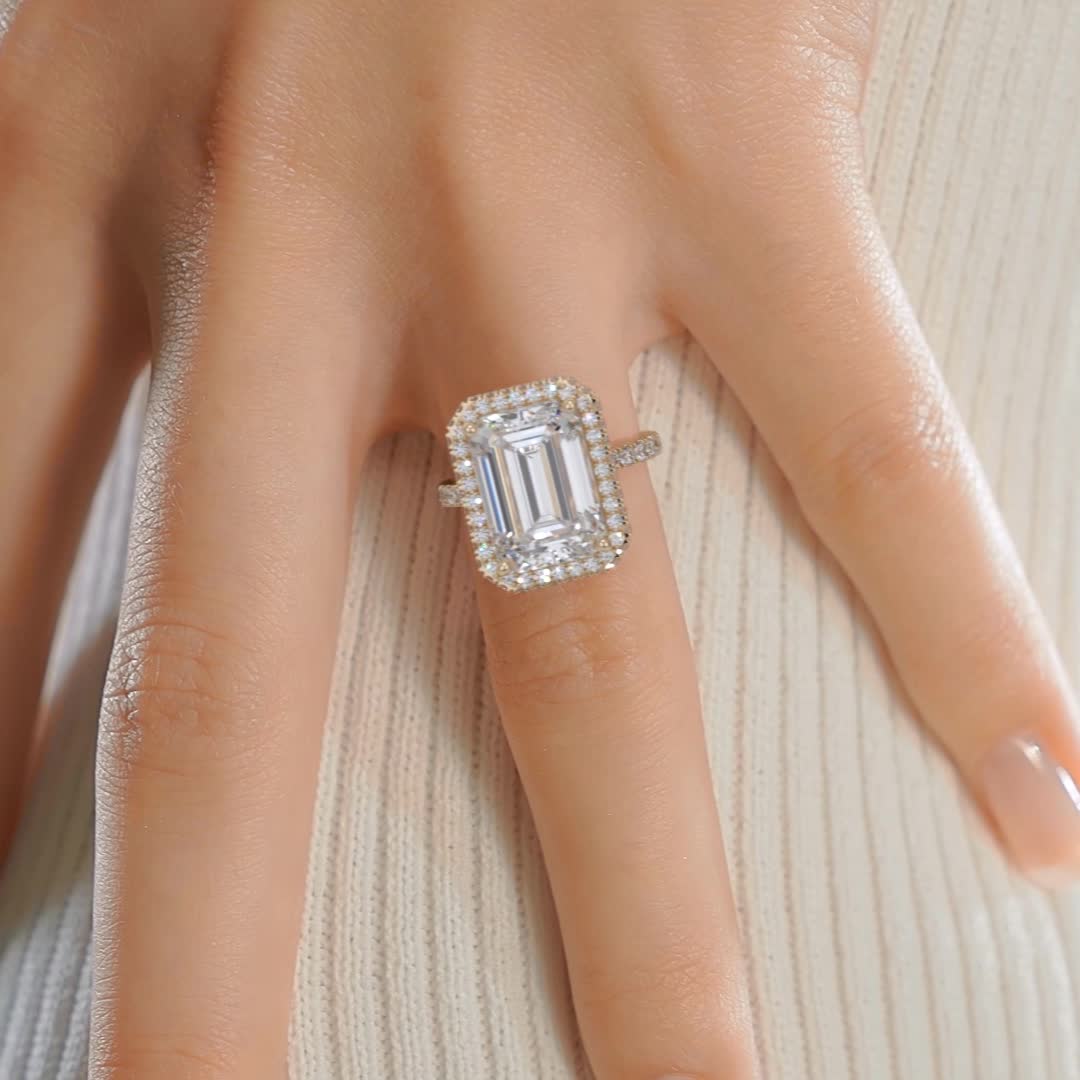 Claire Moissanite & Diamond Ring -18K Yellow Gold、mySite、hinf8tx79