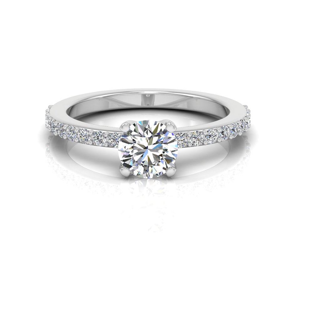 Semi Eternity Moissanite Brilliant Cut Engagement Ring、mySite、hinf8tx79