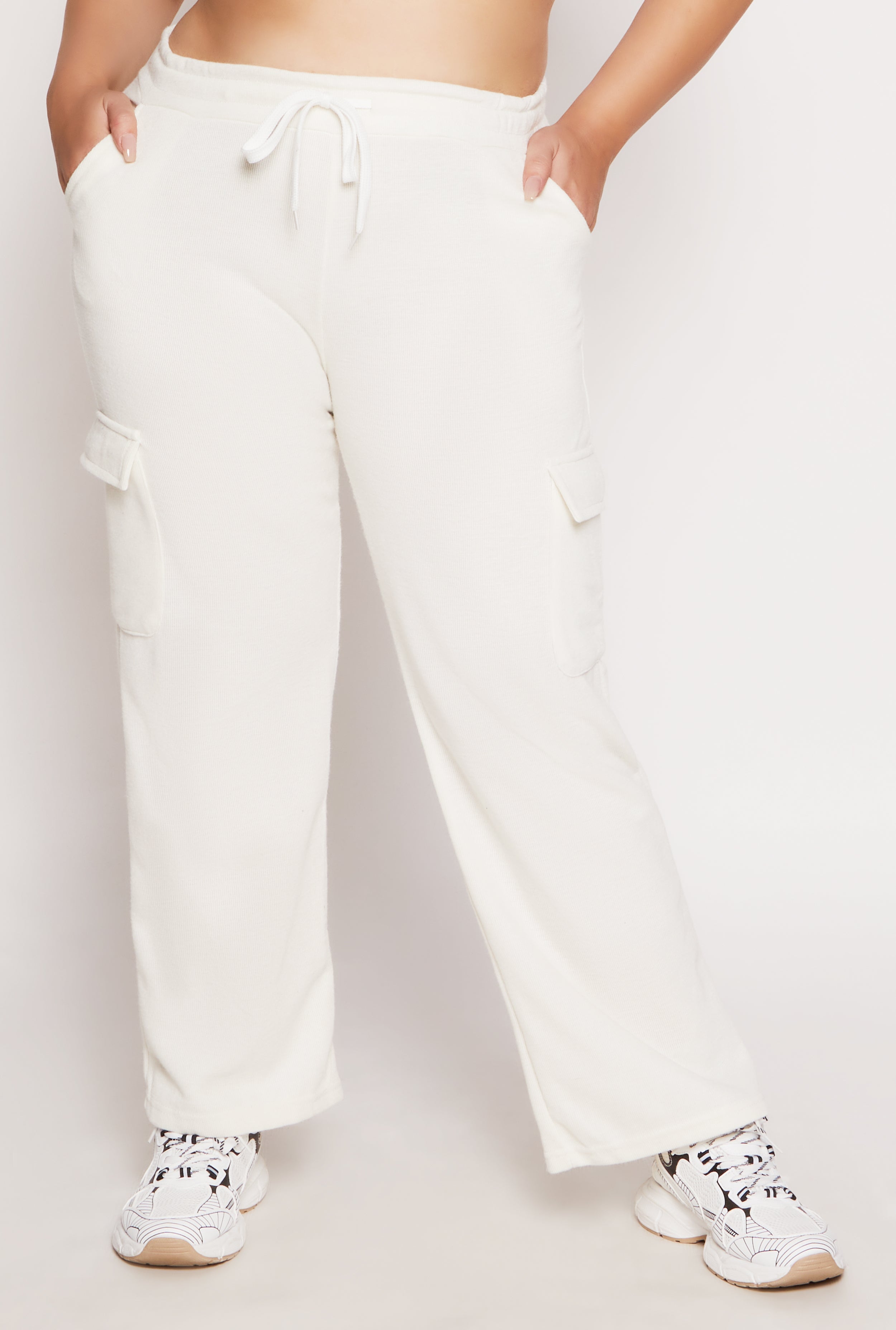 Plus Size Drawstring Cargo Sweatpants、mySite、camillekostekn