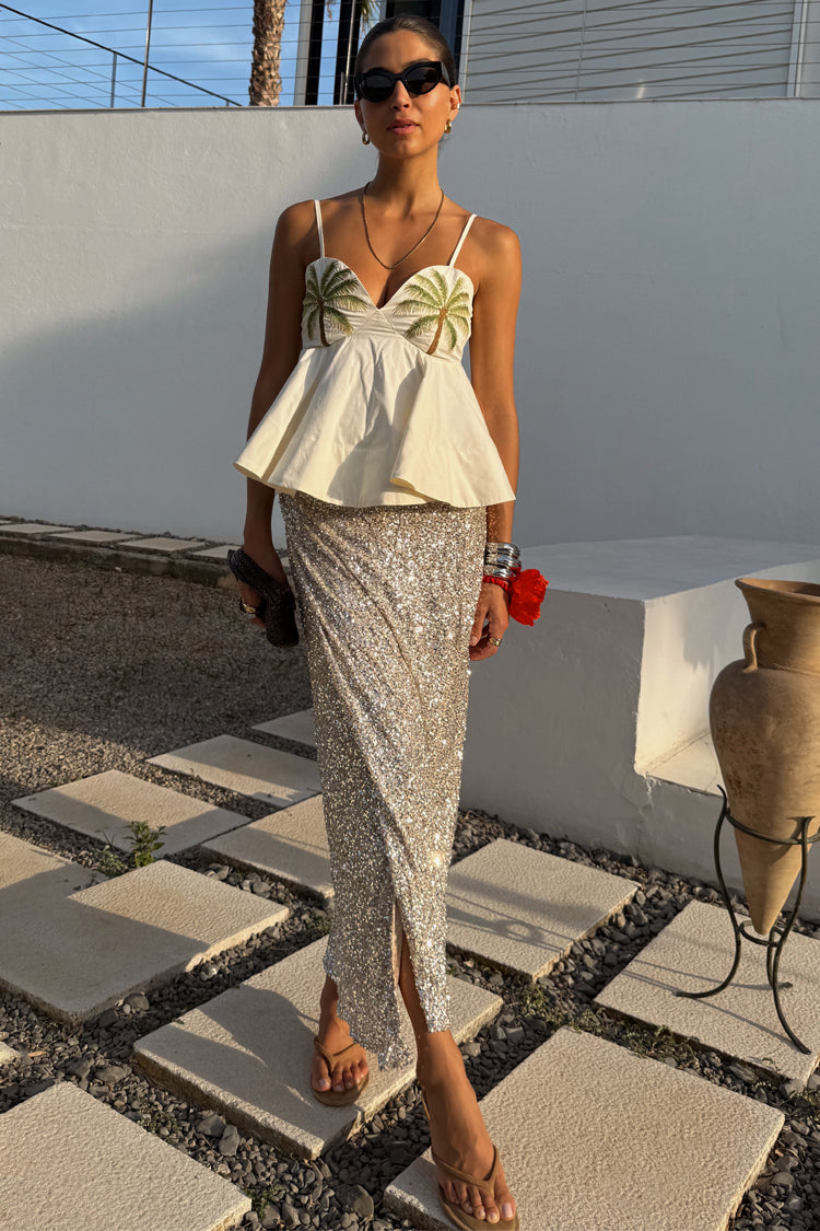 Sequin Maxi Wrap Jaspre Skirt、mySite、solidvoid