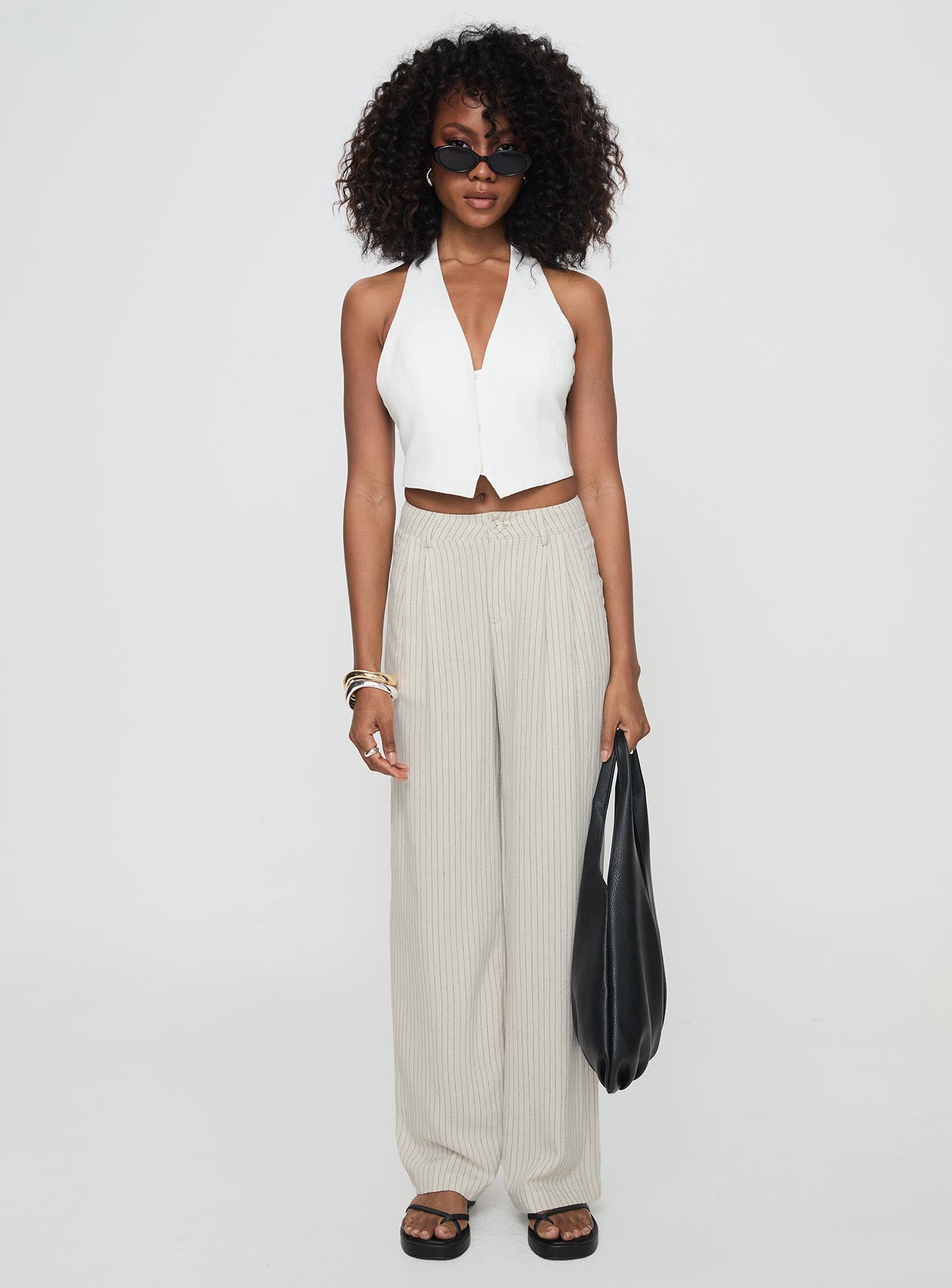 Hayze Linen Pant Beige Pinstripe、mySite、solidvoid