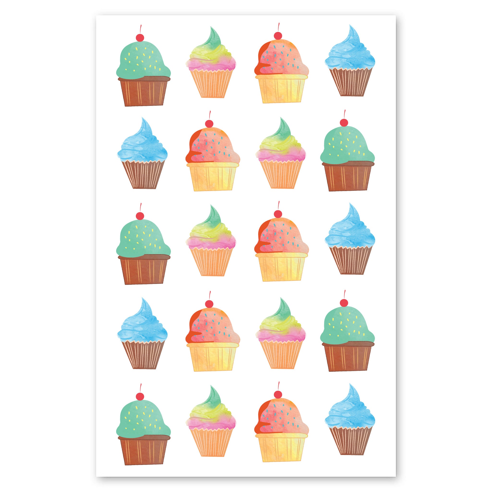  Watercolor Cupcakes Stickers、mySite、ghnorth