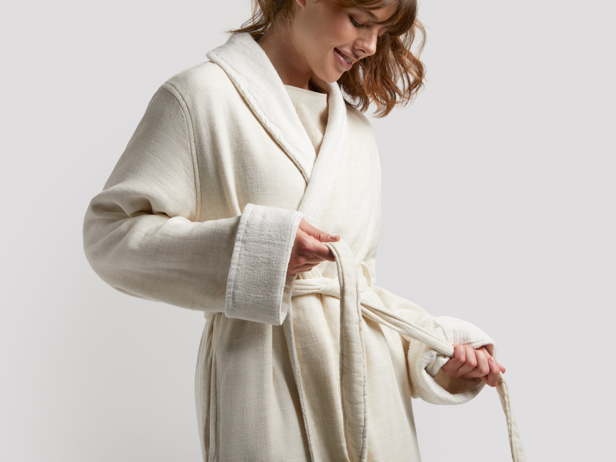  Organic Gauze Terry Robe (Natural with Cream)、mySite、sugarbowlscore