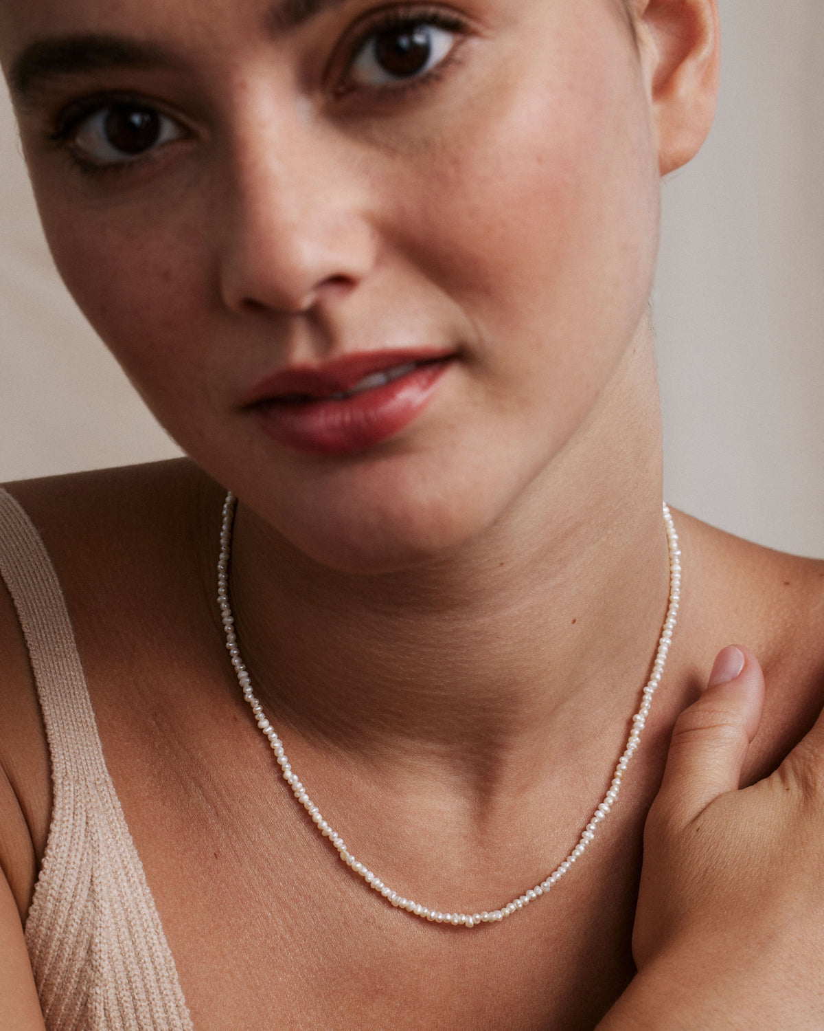 Grit Seed Pearl Necklace、mySite、hinf8tx79