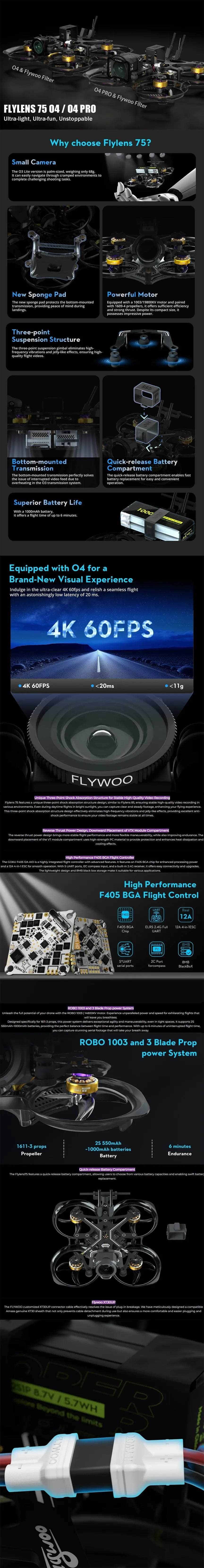 Flywoo FlyLens 75 Drone HD w/ DJI O4 - 2S