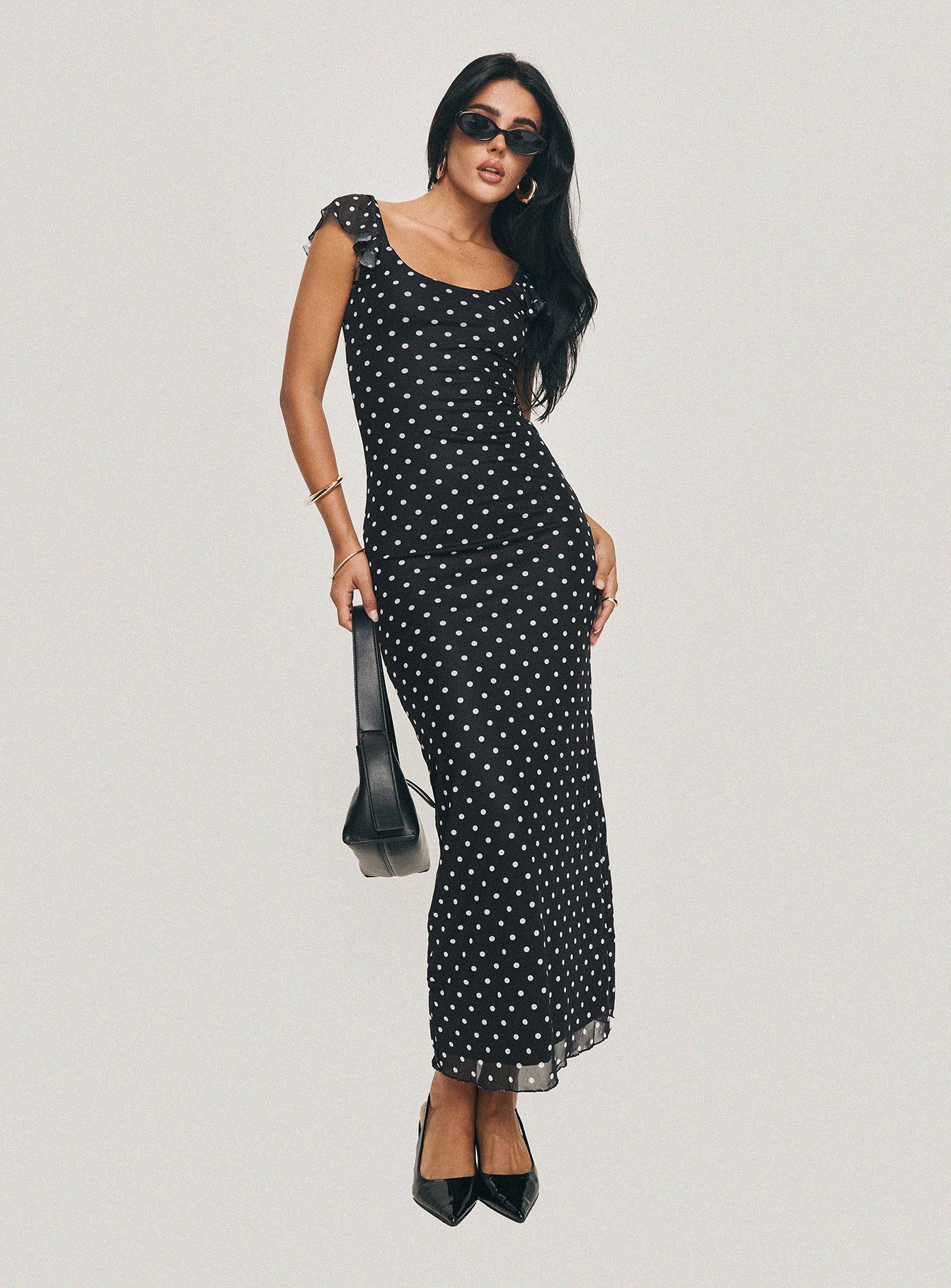Sandberg Maxi Dress Black Polka Dot、mySite、solidvoid