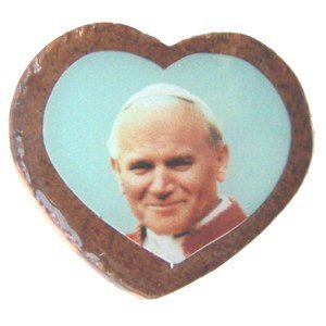 John Paul II wooden medal - enamel heart (18x16mm -0.7x0.6)、mySite、topwebapps