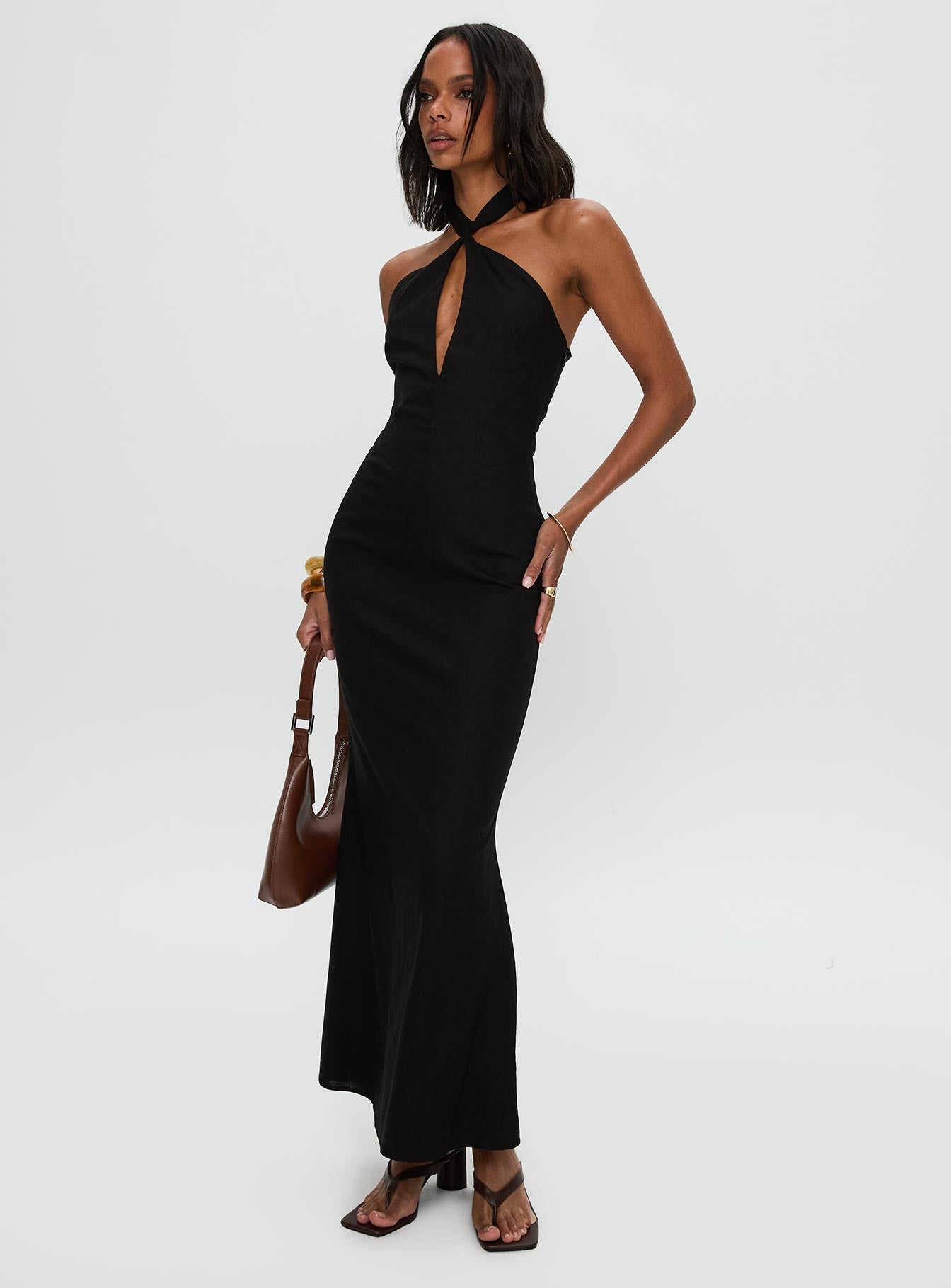 Rapture Halter Maxi Dress Black、mySite、solidvoid