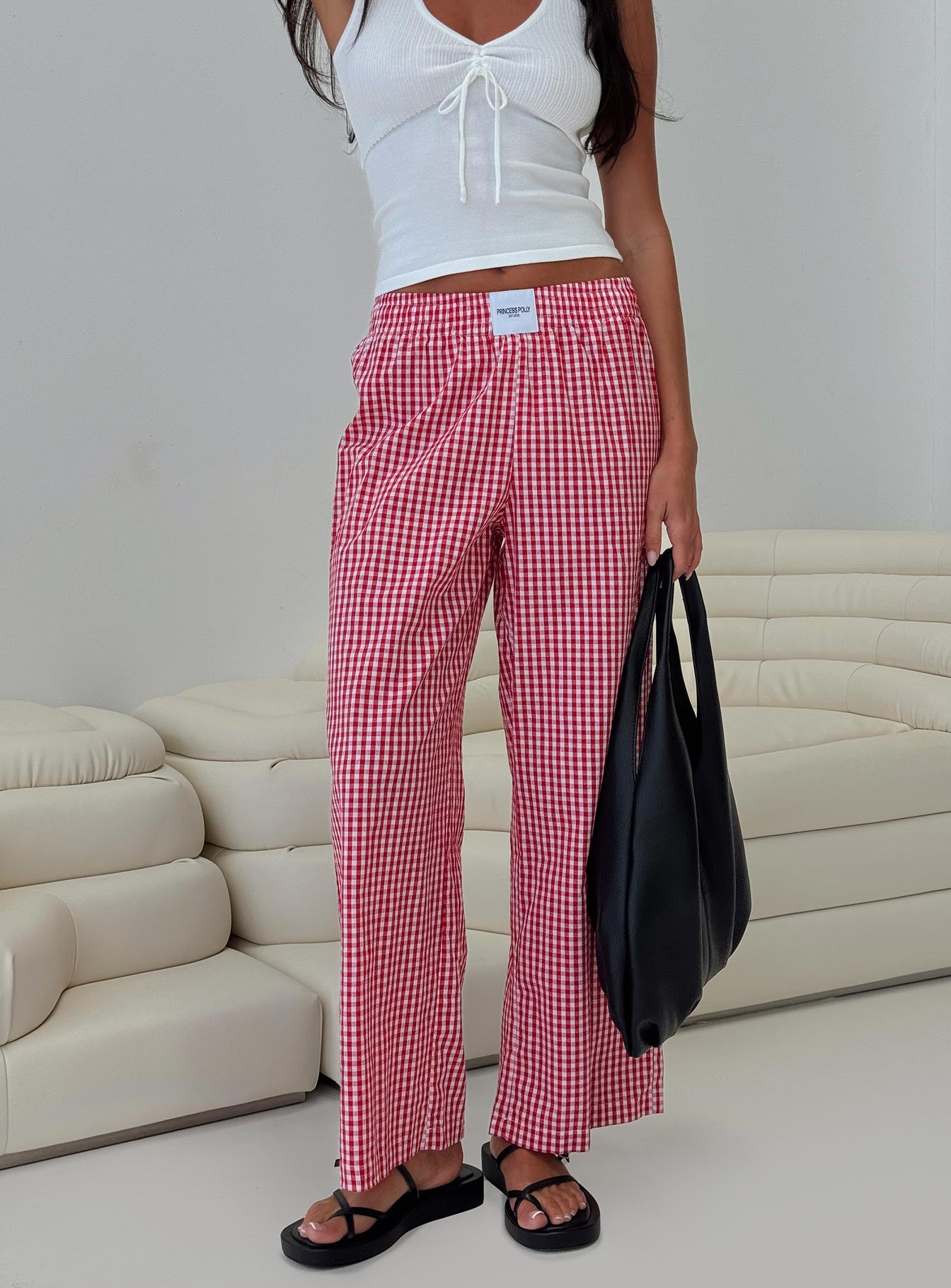 Beach House Pants Red Gingham、mySite、solidvoid