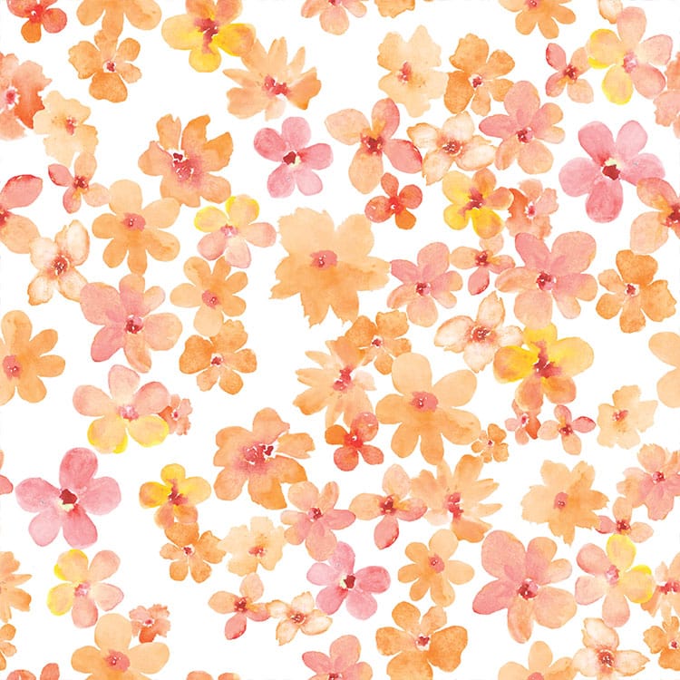  Scrapbook Paper - Orange Watercolor Floral、mySite、ghnorth