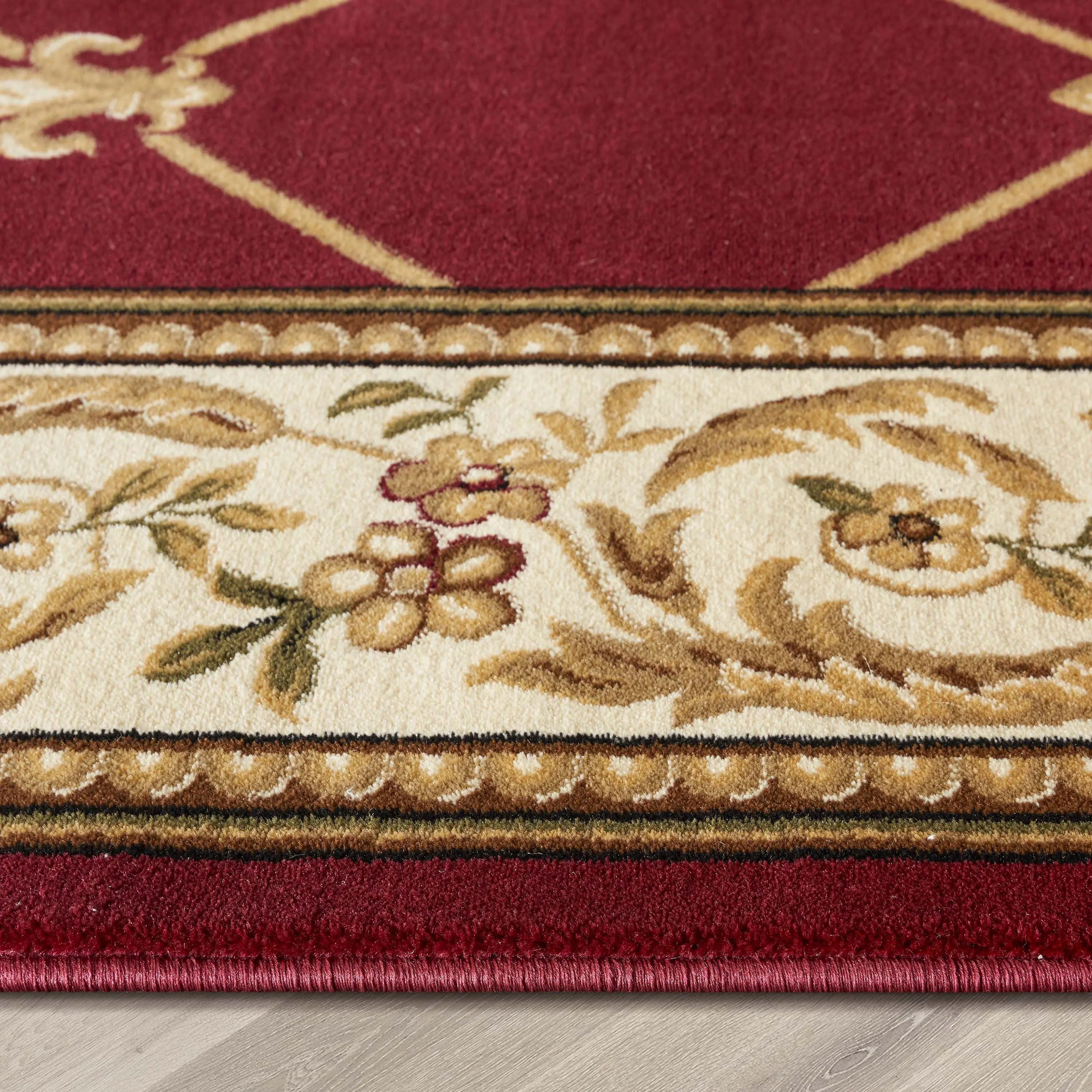 Fleur De Lis Red Formal Rug、mySite、gigharbornorthrealestate