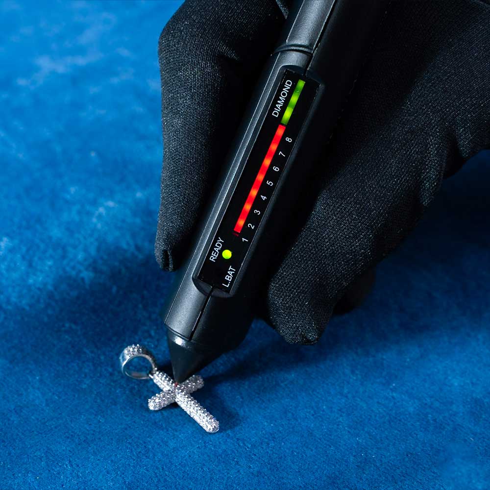 Moissanite 2-Row Cross Pendant 14K Gold、mySite、hinf8tx79