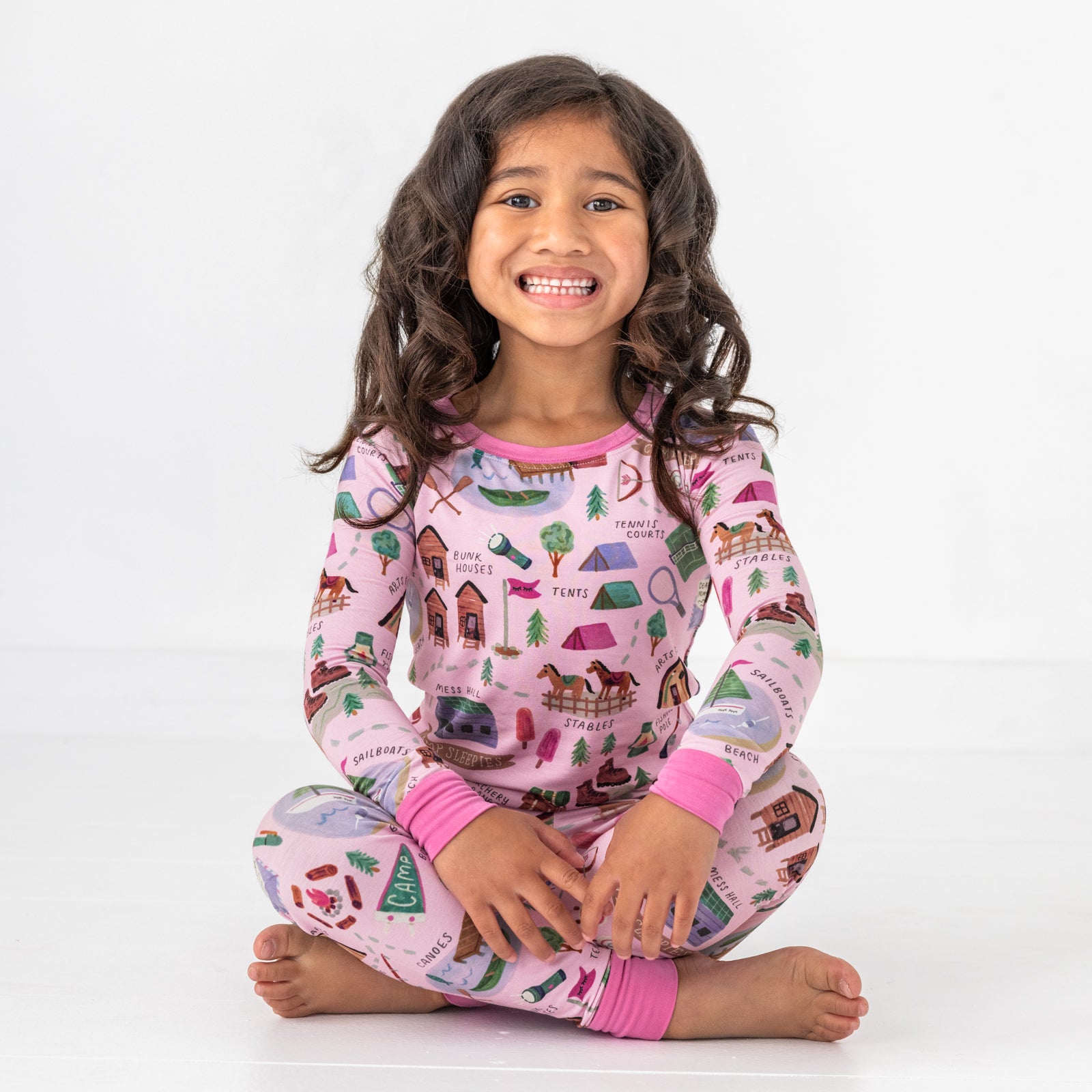 Pink Camp Sleepies Two-Piece Pajama Set、mySite、g9winljtr