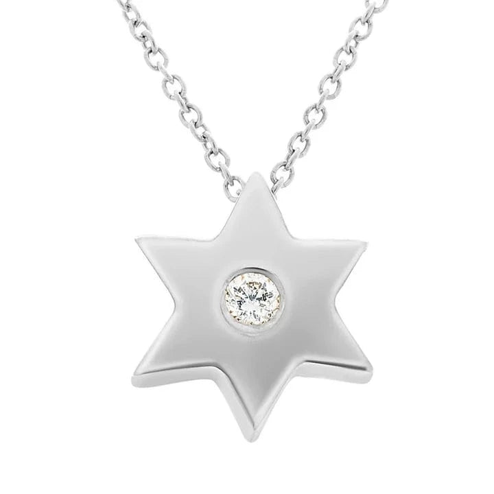 Gold Star Necklace with Single Diamond、mySite、topwebapps