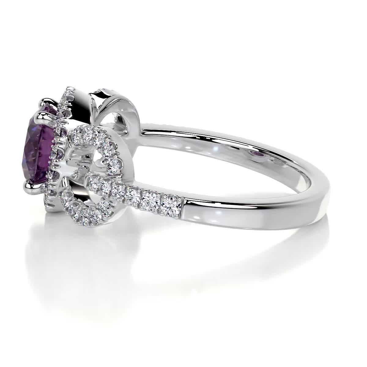 Elize Pink Gemstone & Diamonds Ring (1.30 Carat) -14K White Gold、mySite、hinf8tx79