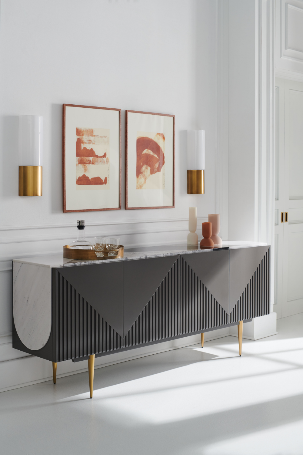 Slatted Modern Sideboard | Caracole Over The Edge、mySite、neckold