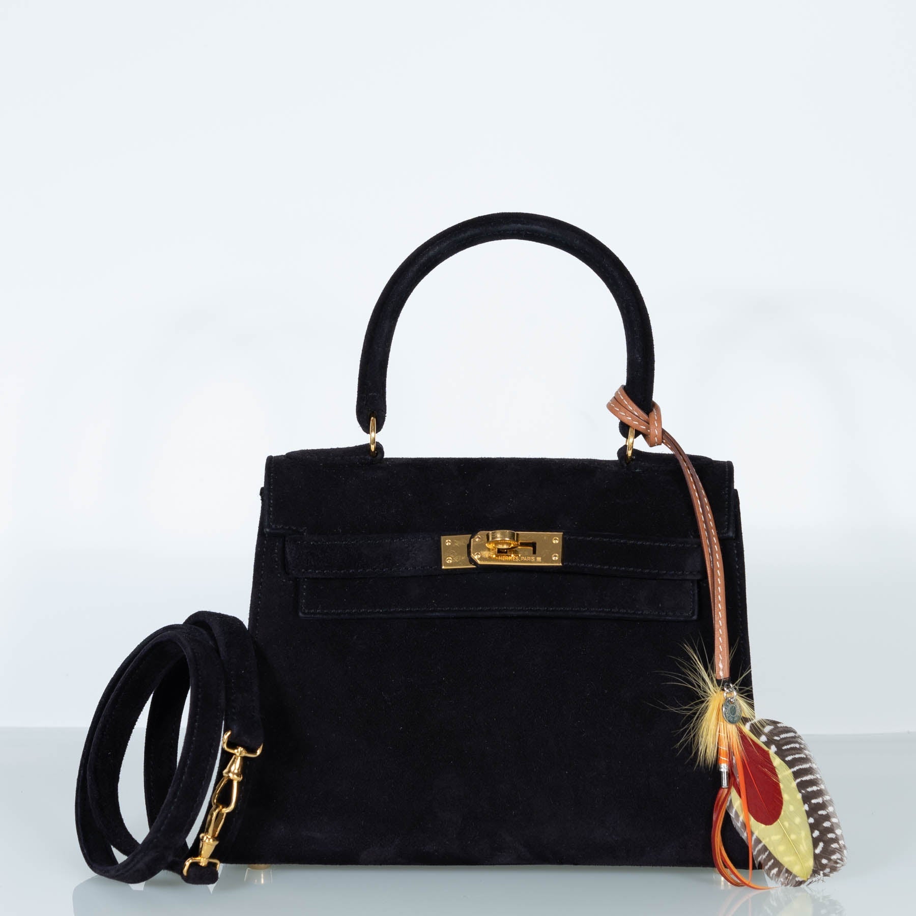 Hermès Kelly 20 Mini Sellier Black Noir Veau Doblis Suede Gold Hardware、mySite、garminoutage.com